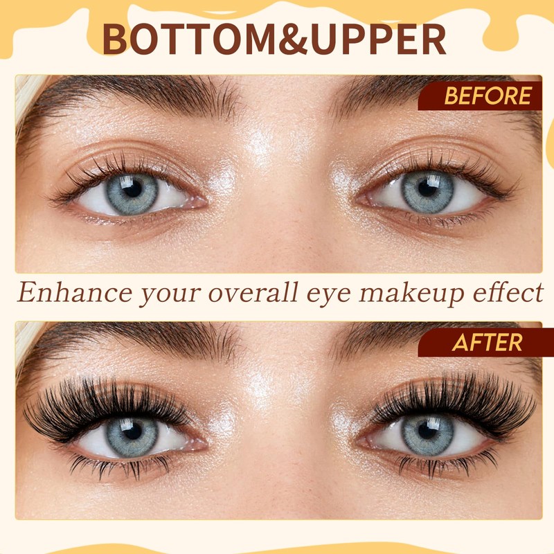 QUEWEL Eyelash Extensions with Fine 10-18 mm Lower Cluster Lashes,