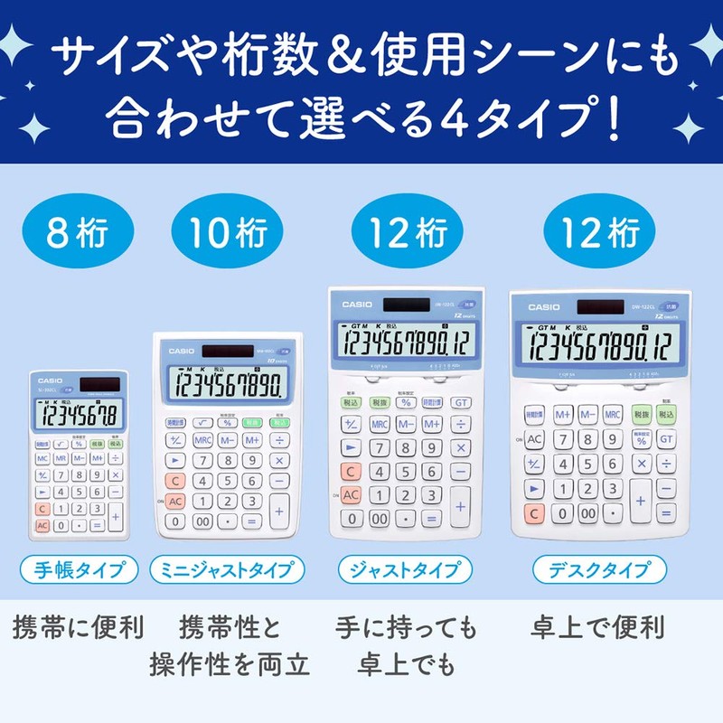 Casio DW-122CL-N Antibacterial Calculator, Desk Type, 12 Digits
