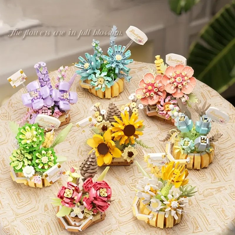 MMSZHL Bloques de Construcción de Ramo de Flores, 524 Pcs