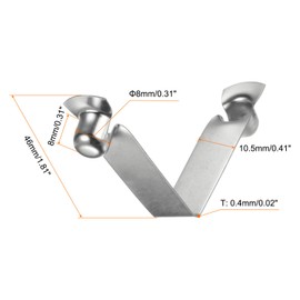 HARFINGTON 12pcs Double Button Kayak Paddle Snap Spring Clip 46x8mm 65Mn Spring Steel V-Shaped Hollow Lift Telescopic Locking Tube Pole Clips for Tent Umbrella Camping