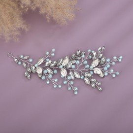 Rumtock Mint Green Rhinestones Headband for Women Wedding Bridal Boho Hair Piece Short Cute Hair Jewelry (Mint Green)