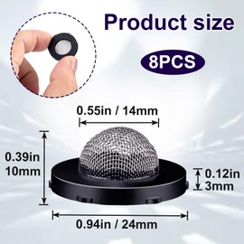 VARMDUKKE 8PCS Hose Water Filter Washers, Stainless Steel Inlet Hose Washer with Screen, Garden Hose Screen Filter for 3/4 Inch Garden Hose Connector, 5/8 Inch Washing Machine