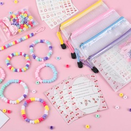Rujiaoa 24 Pack Pony Bead Bracelet Kits for Party Favors and Shoebox Gifts