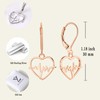 YL Heart Earrings Sterling Silver Polished Heartbeat Dangle Earrings All