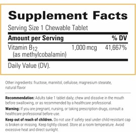 Integrative Therapeutics B12-Active - B12 Supplement for Nerve Function Support* - Chewable Support - Dairy, Soy & Gluten-Free - Cherry Flavored, 30 Chewable Tablets (30 Servings)