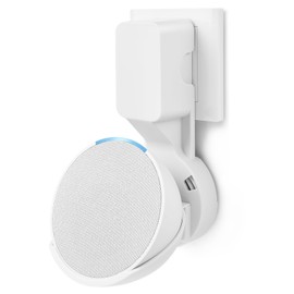 EWIGE Wall Mount for Pop, Socket Holder Stand, A Space-saving Solution for Smart Home Speakers Accessories Bracket with Cable Arrangement (White)