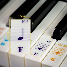 Piano Stickers for 49/61/76/88 Keys - Transparent and Removable