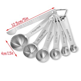 Measuring Cups Und Spoons für Kochen Backen Measuring Spoons Edelstahl Messbecher Measuring Cups Messbecher Und Messlöffel Set Spoons Set Backwerkzeug Zum Backen Und Kochen 6 Messlöffel 1 Messlineal