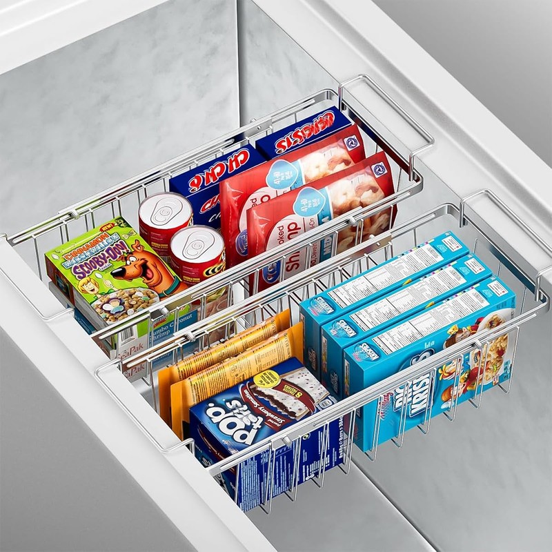 Orgneas Freezer Baskets for Chest Freezer, Capacity Expandable Deep Freezer