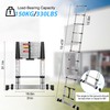 DEZEX 10.5 FT Stainless Steel Telescoping Ladders - One-Button Retraction