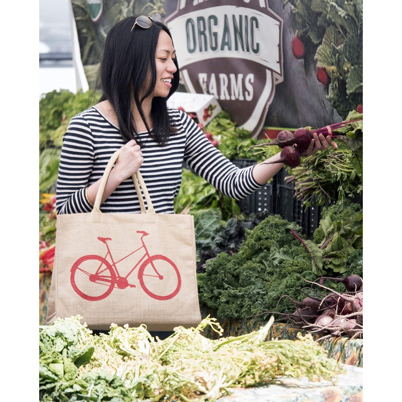 KAF Home Jute Market Tote Bag, Leopard Print, Durable Handle,