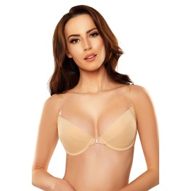 Vivisence 1040 Women's Strapless Push-Up Bra Front Closure Inserts Cup - 70F