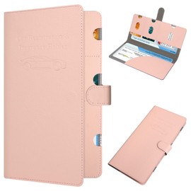 RSAquar RSAquar Car Registration and Insurance Holder, Vehicle Glove Box Organizer Cool Car Accessories, Car Document Holder for Cards, Driver License & Essential Document, JD-Rose Gold