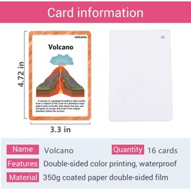 LUGMAZU 16Pcs/Set Geology Earthquake Flash Cards for Toddlers 6+ Years, Kids Learning Toy Educational Preschool Flashcards for Back to School Supplies, Elementary Teacher, Ideal Gifts for Kids