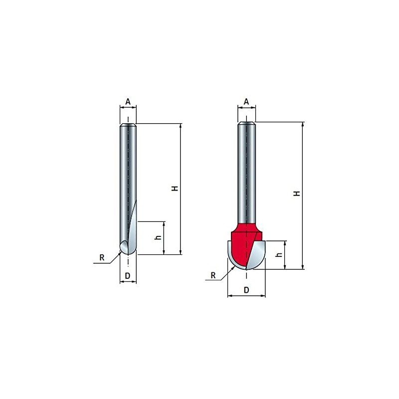 Freud Core Box and Round Nose Plunge Router Bit 12.7mm