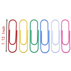 300 Pcs Paper Clips, 1.1 Inch Multicolour Paper Clips Holder for Sheets Files Office School and Personal Document Files Organization (1.1 inch)