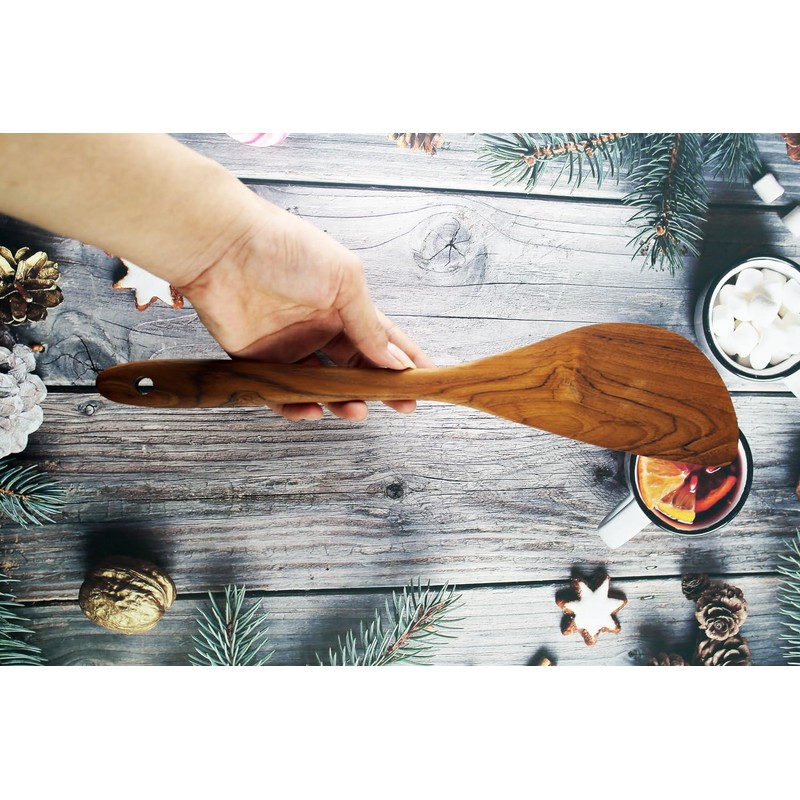 Teak Wood Kitchen Utensil Set 2-Piece Set Ergonomic Design Stylish