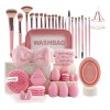 43 Pcs Brochas Maquillaje Profesional Esponjas Neceseres