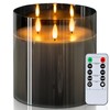 Homemory 6X6'' Extra Large Flameless Candle with 3 Wicks, Glass