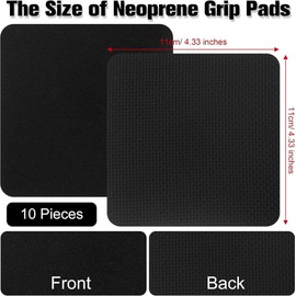 [Strong Grip Feeling] Set of 4 Power Grip Pads - High Performance Neoprene Grip Pads - Ideal for Climbing, Fitness, Bodybuilding & Strength Training - More Grip, Less Training Gloves (Black)