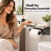 Double Roll Toilet Paper Holder with Shelf – Wall-Mounted Stainless