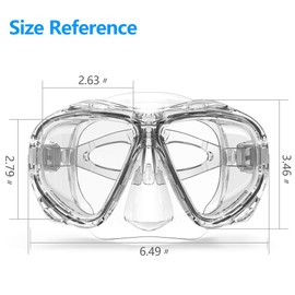 COPOZZ Scuba Mask, No Fogging Snorkeling Scuba Dive Glasses, Great Seal Free Diving Tempered Glass Mask Goggles (Transparent)