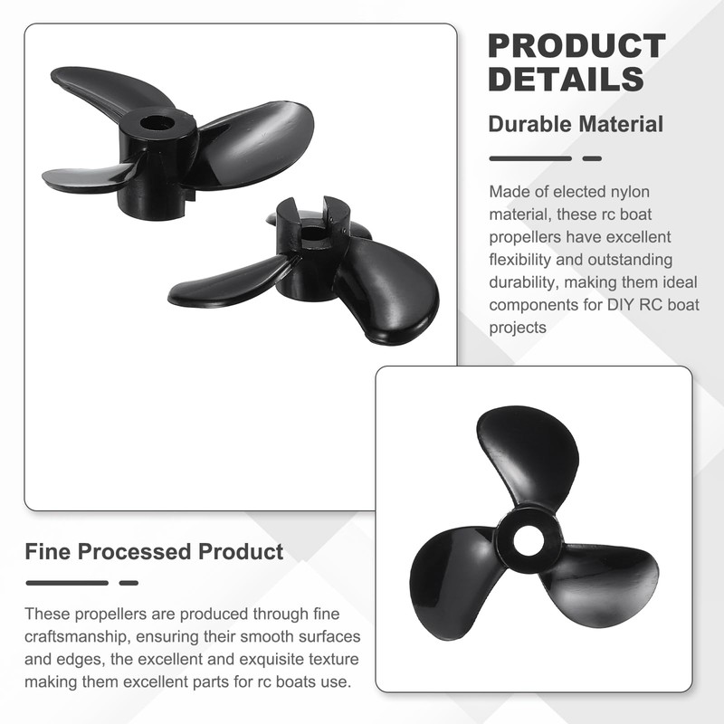 sourcing map 2Set RC Boat Propeller, 3 Blades Propellers 4mm