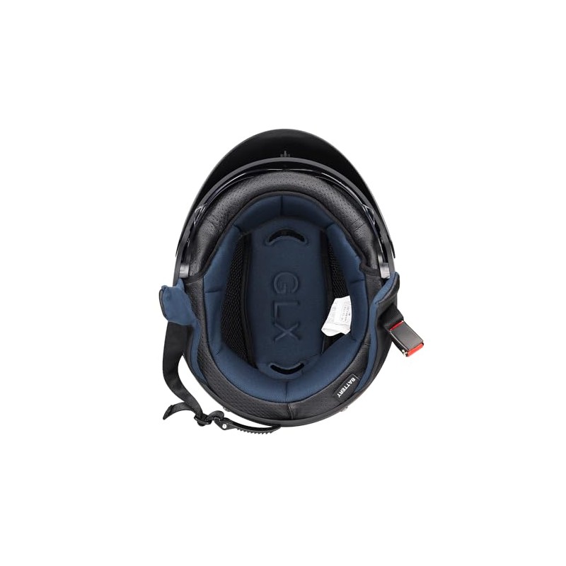 GLX M14 Open Face Motorcycle Helmet - Black, Small -