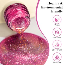 CANNI Cat Eye Gel Nail Polish 1Pcs 9ml Dark Raspberry color Gel Polish High Gloss Soak Off UV Gel Galaxy Gaze Series Gel Nail Polish Art Manicure Salon DIY Home