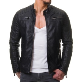 DECIMAL Men's Black REAL Lambskin Leather Biker Jacket VINTAGE GENUINE MOTORCYCLE JACKETS FOR MEN (US, Alpha, XX-Large, Regular, Regular, B59 BLACK)