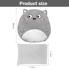 MeYuxg 140 x 170 cm Travel Blanket and Pillow with Cover 3-in-1, Nap Pillow Blanket, Car Sofa, Backrest Cushion for Children, Boys, Girls, Soft Gifts Adults (Chinchilla)