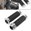 Unbranded Black + Chrome 1" Electronic Handle Grips For Harley
