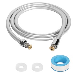 Shower Hose 2 m, Universal Shower Hose, Shower Hose, G1/2 Inch Silver Shower Hoses with Twist Protection, Flexible PVC High Pressure Shower Pipe for Bathroom Fittings, Replacement
