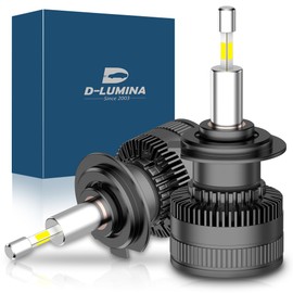 D-Lumina H7 LED 360° Headlight Bulb 120W 20000LM 500% Super Bright Headlights Kit 6500K, 2 Pcs