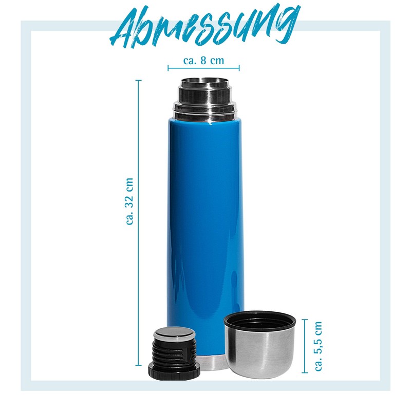 GRÄWE Thermos Flask, Stainless Steel Drinking Bottle, 1 Litre, Thermos