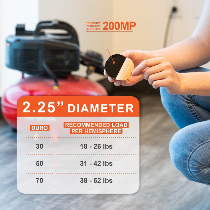 Sorbothane Urethane Coated Hemisphere Bumper Anti-Stain Non-Skid Feet with Adhesive