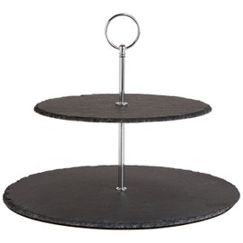 Evco International Creative Home 2 Tier Stand with Handle, Slate