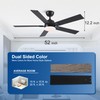 Rayqueen 52 Inch Ceiling Fans with Lights and Remote, Black