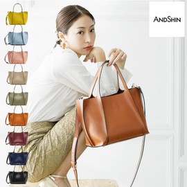 ANDSHIN A0002 Handbag, Lightweight, 2-Way Bag, yellow (mustard)