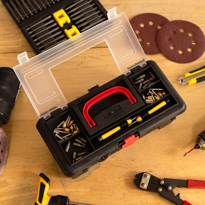 ToolTreaux Portable Plastic Dual Compartment Craft Organizers and Storage Tool