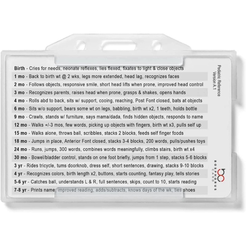 Generic Pediatric Vital Signs & Developmental Milestones Horizontal Badge Card