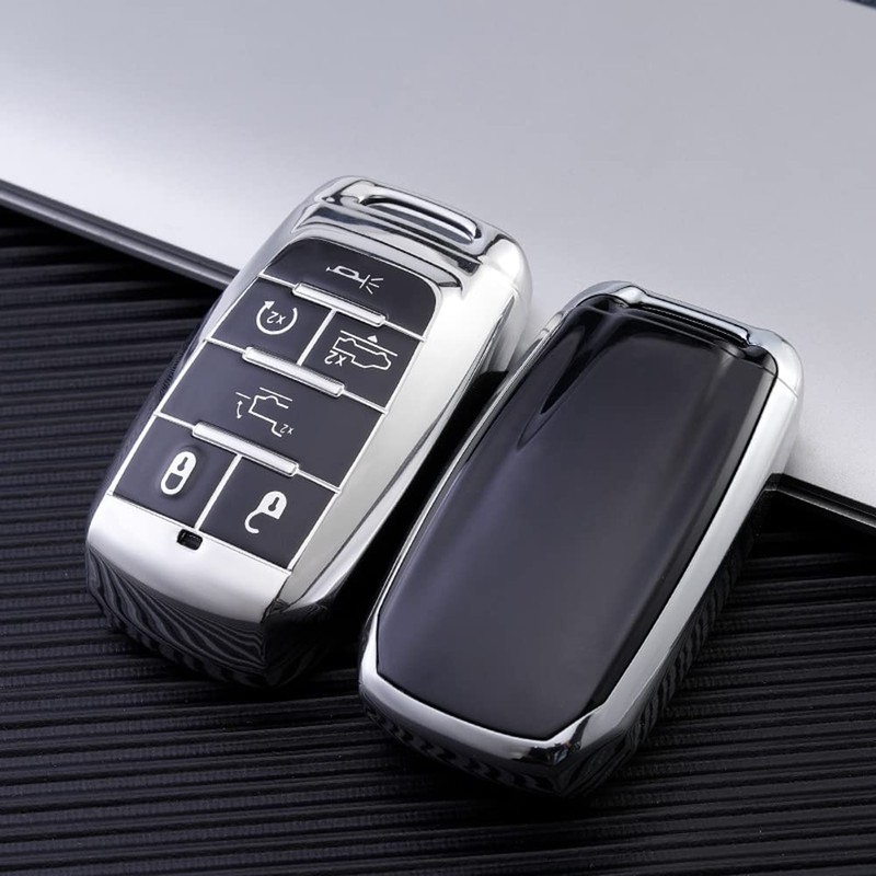 SANRILY Soft TPU 6 Button Key Fob Cover for Dodge