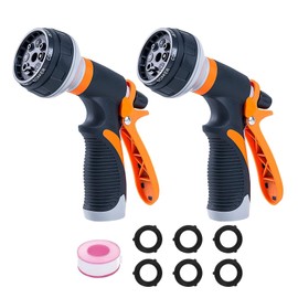 Garden Hose Nozzle Sprayer,Water Hose Sprayer with 8 Adjustable Spraying Modes,2 Pack High Pressure Nozzle Sprayer,Leak Proof Hand Sprayer for Watering Plants, Car and Pet Washing