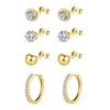 wynn's Gold Earrings for Women, 925 Sterling Silver Stud Earrings,