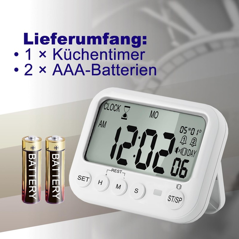 VEHHE Digital Egg Timer with Countdown & Stopwatch - Kitchen