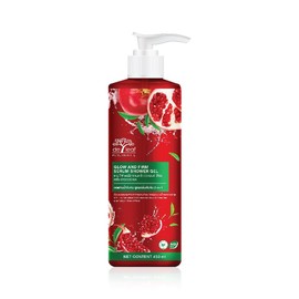 DE LEAF THANAKA Pomegranate Glow & Firm Serum Shower Gel, 2-in-1 Body Wash with Green Tea & Mineral Water, 15.87 oz