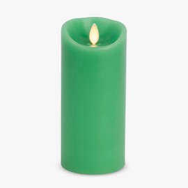 Luminara Flameless LED Battery Operated Flickering Pillar Moving Flame Candles (Vibrant Green, 3" x 6.5")