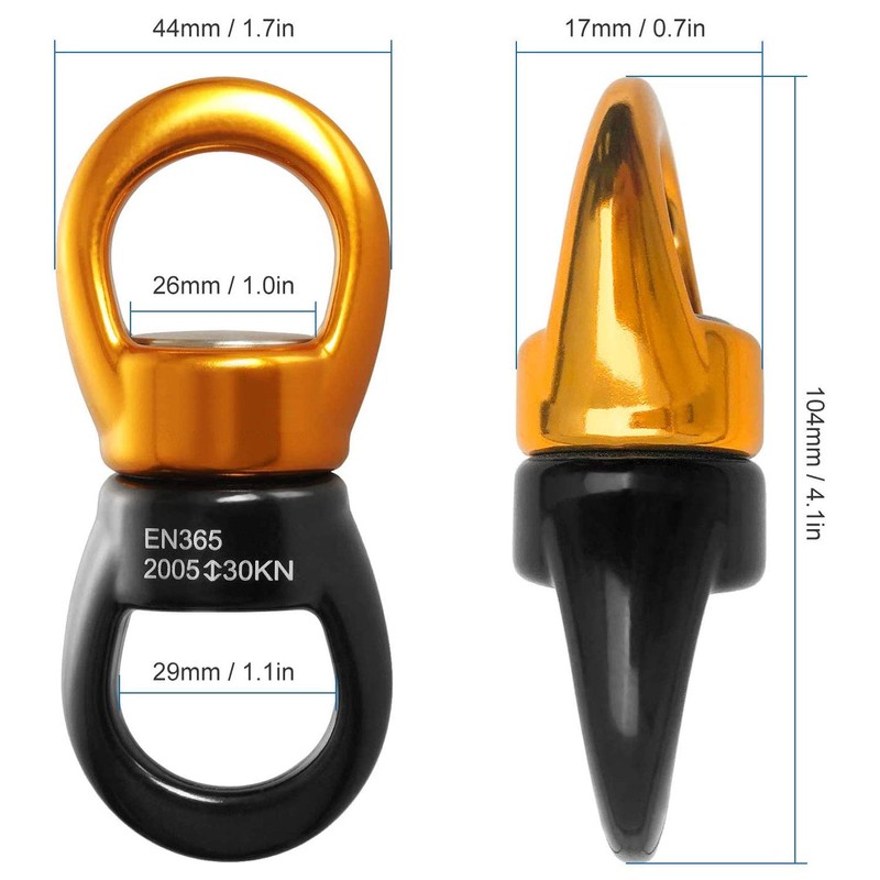 MALAYAS Rotation 360° Rotator Swing,30kN Micro Rotator Climbing Rope Swivel