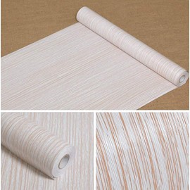 Wood Grain Wallpaper Decorative Vinyl Self Adhesive Shelf Liner Drawer Furniture Door Sticker Peel and Stick Film for Cabinets Shelves Drawers Decorative Faux Vinyl Roll 17.7 x 78.7 Inches