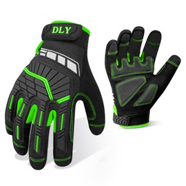 DLY Heavy Duty Work Gloves, Impact Protection Mechanic Gloves, Synthetic Leather Work Gloves, Touchscreen Capable